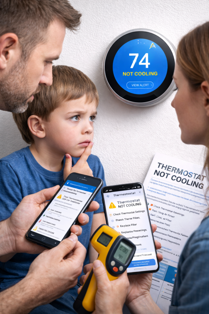 thermostat not cooling family checking smart thermostat troubleshooting