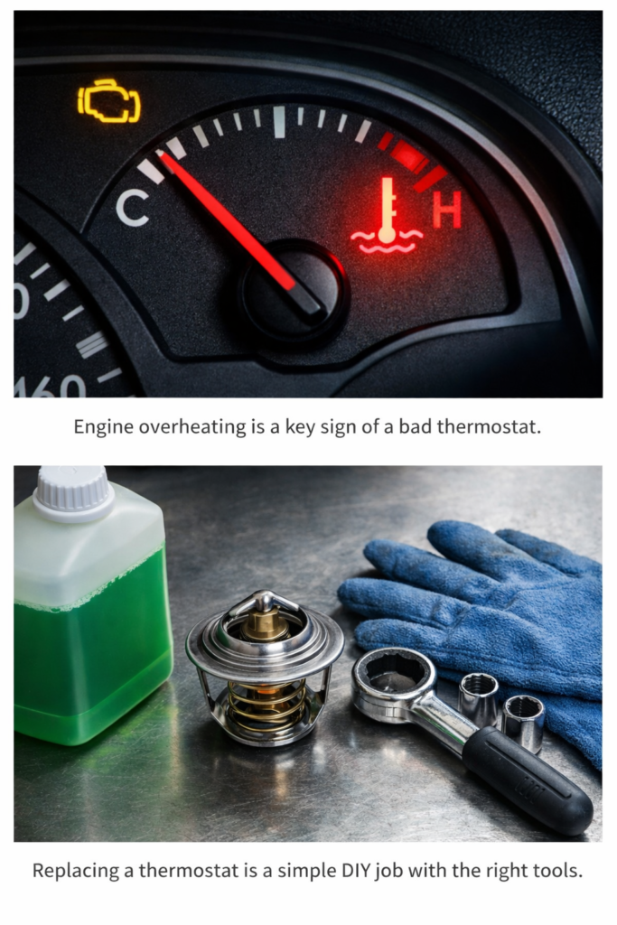 bad car thermostat symptoms overheating gauge