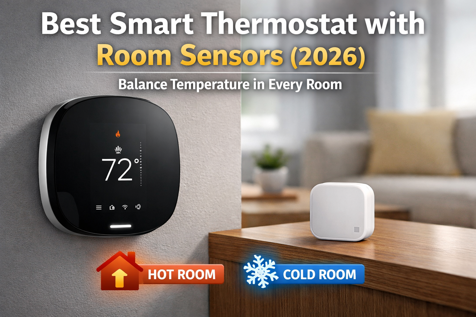 best smart thermostat with room sensors installed in modern home