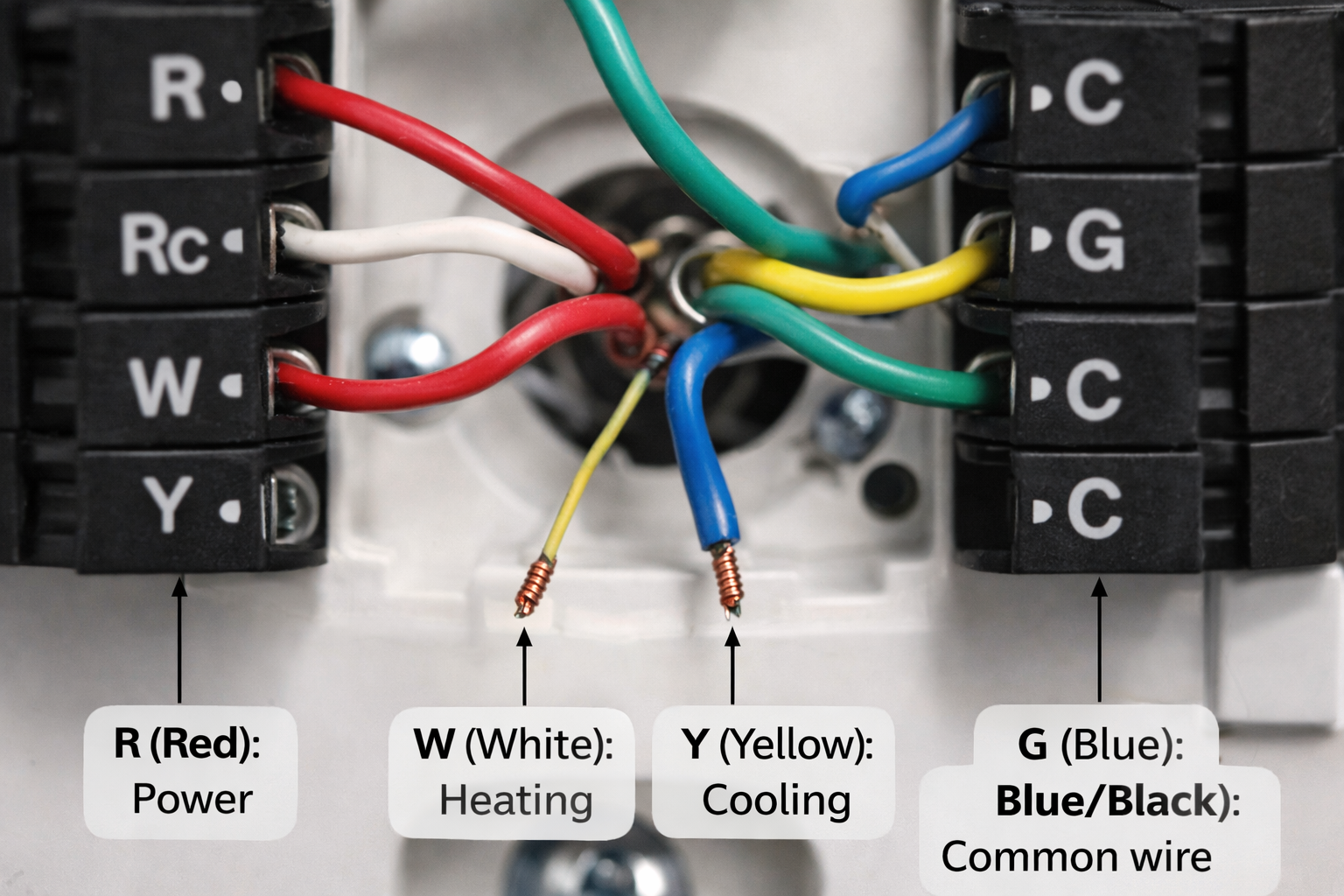 how to install a smart thermostat wiring diagram with labeled wires