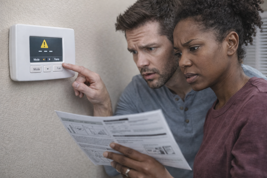 thermostat not reaching set temperature couple checking thermostat