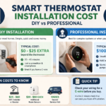 Smart thermostat installation cost comparison DIY vs professional showing typical prices and hidden costs in 2026