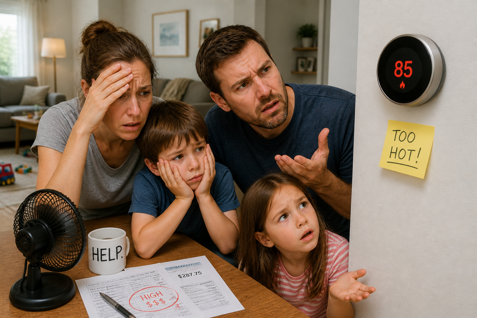 smart thermostat not working causing overheating and high energy bills for family